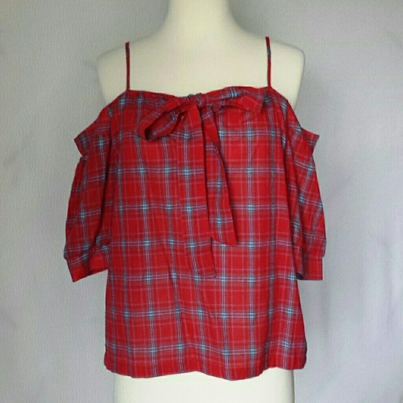 Anthropologie Tops - Anthropologie Paper Crane Plaid Blouse Top Large